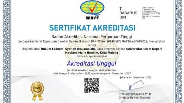 Akreditasi UIN Malang 1