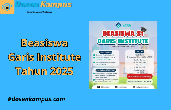 Beasiswa Kuliah Garis Institute 2025 di Buka, Cek Jadwal, Syarat, dan Cara Daftar